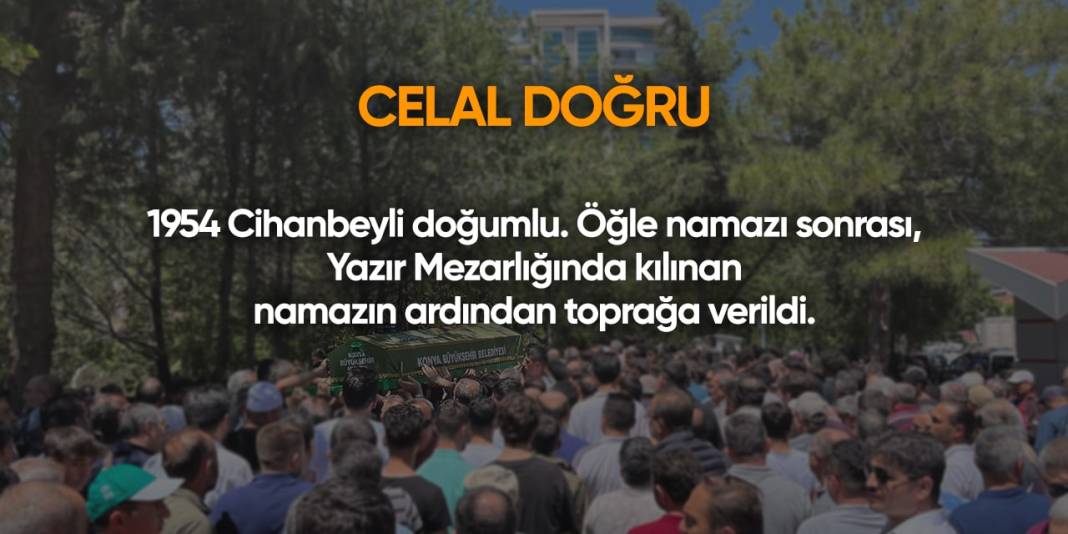 Konya'da bugün vefat edenler | 6 Kasım 2024 11